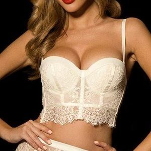 NWT Honey Birdette Maria white bralette 34C
